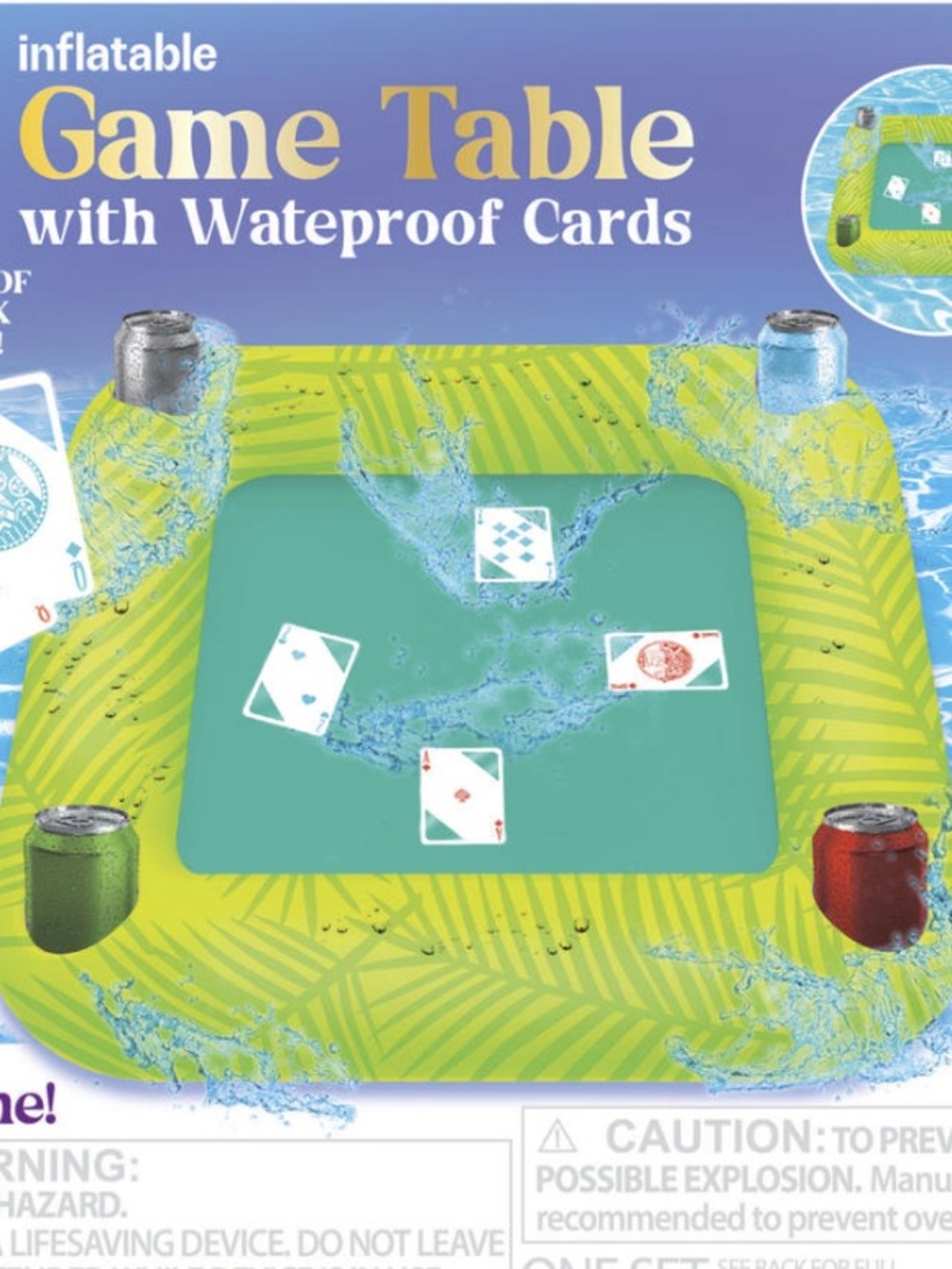 Sunny Crew™ Inflatable Game Table with Waterproof Cards - Picture 3 of 8